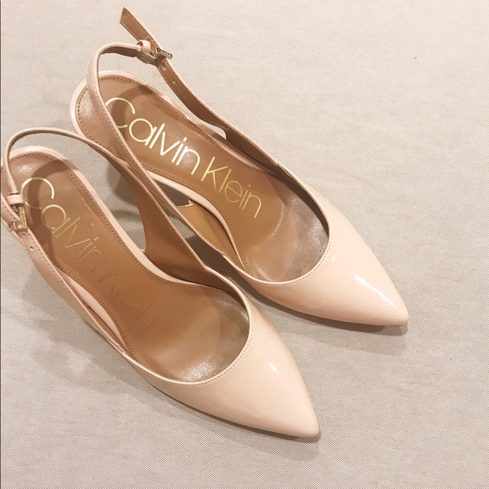 NWOT Nude Pink Calvin Klein Slingback Heels